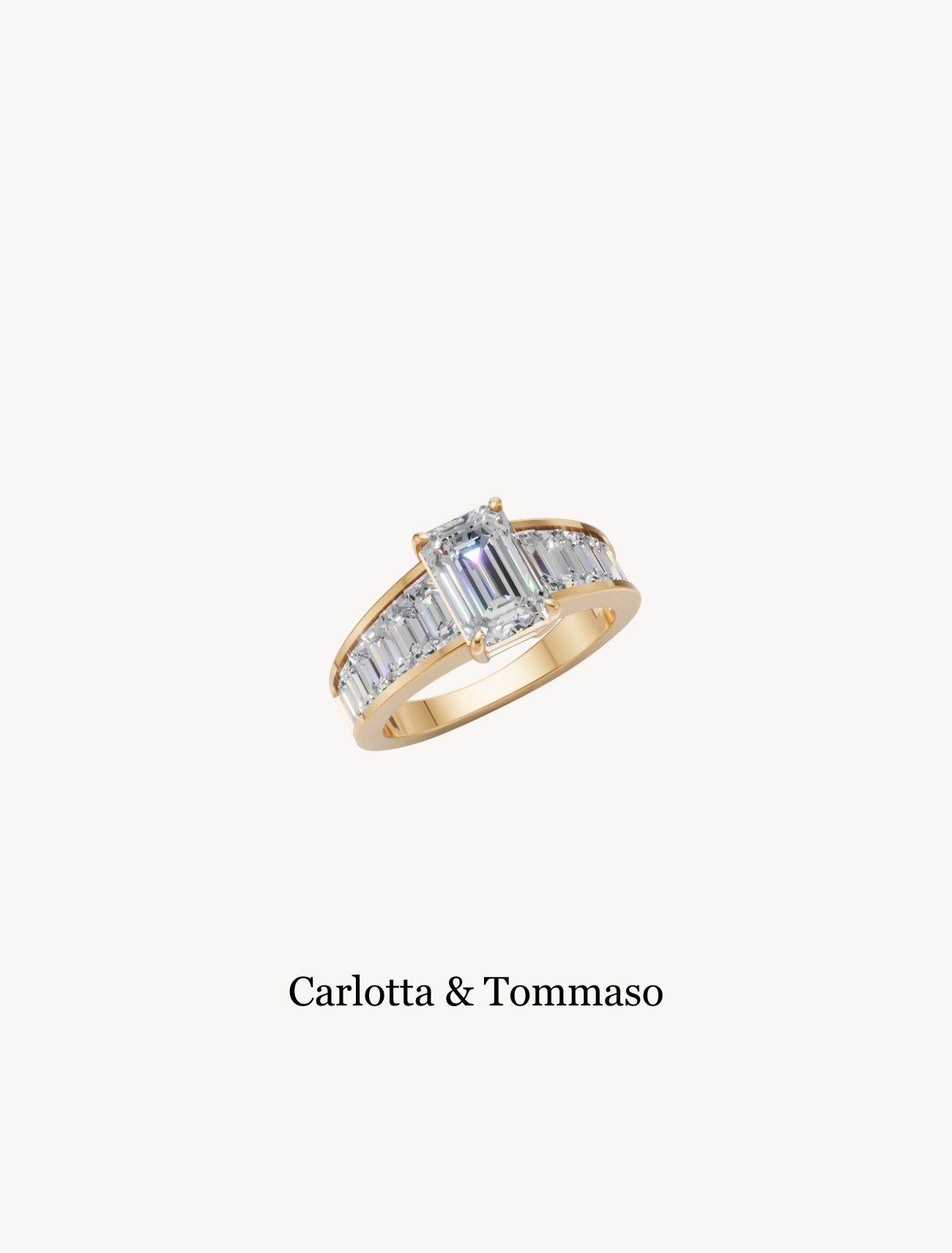Carlotta & Tommaso – A Bespoke Emerald-Cut Ring to Celebrate Manolo