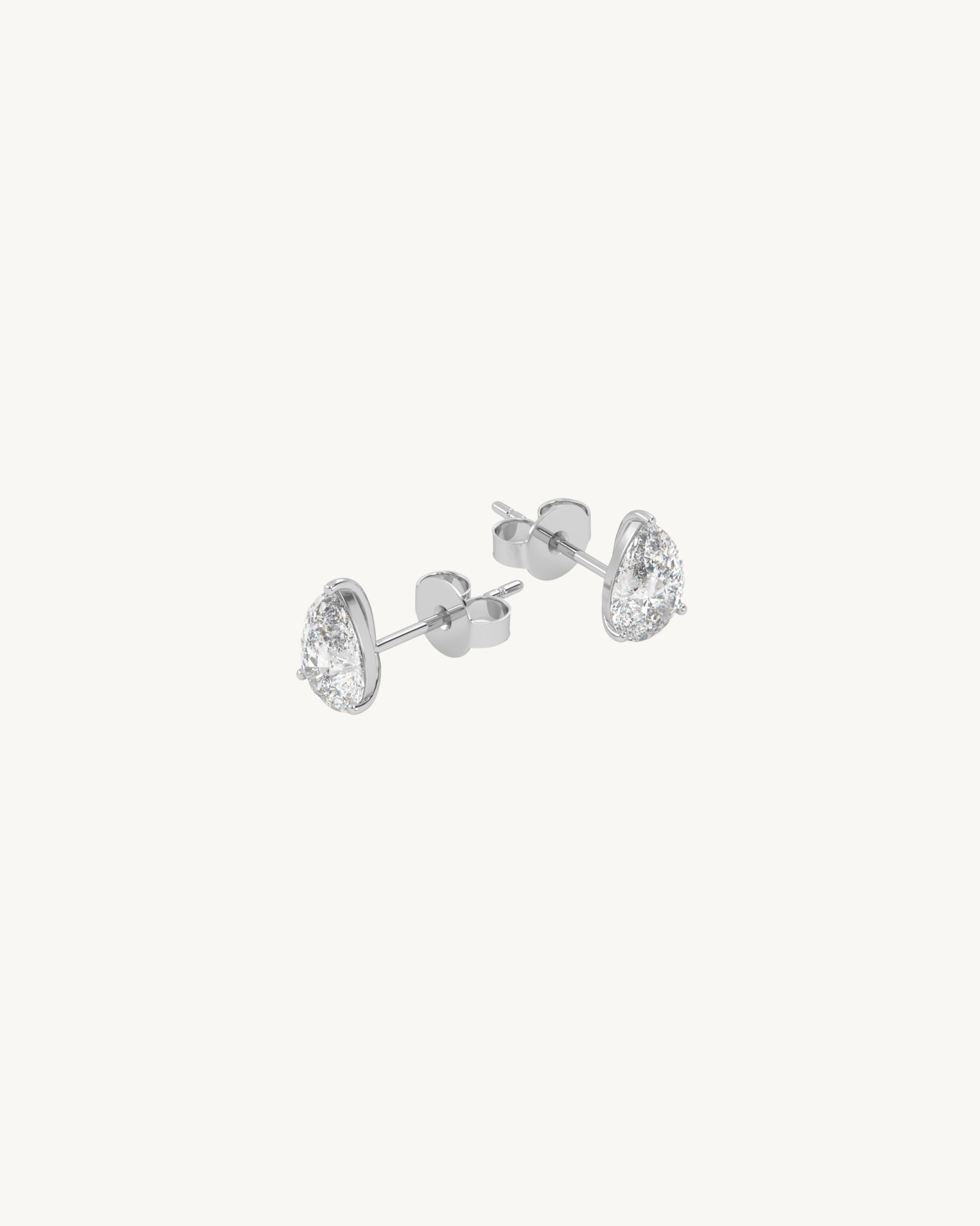 diamond stud earrings with clear gemstones on a white background
