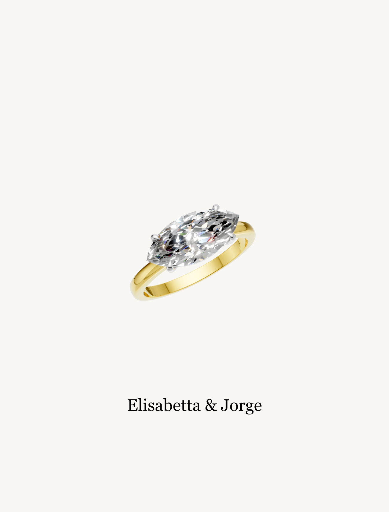 East west marquise cut diamond engagement ring