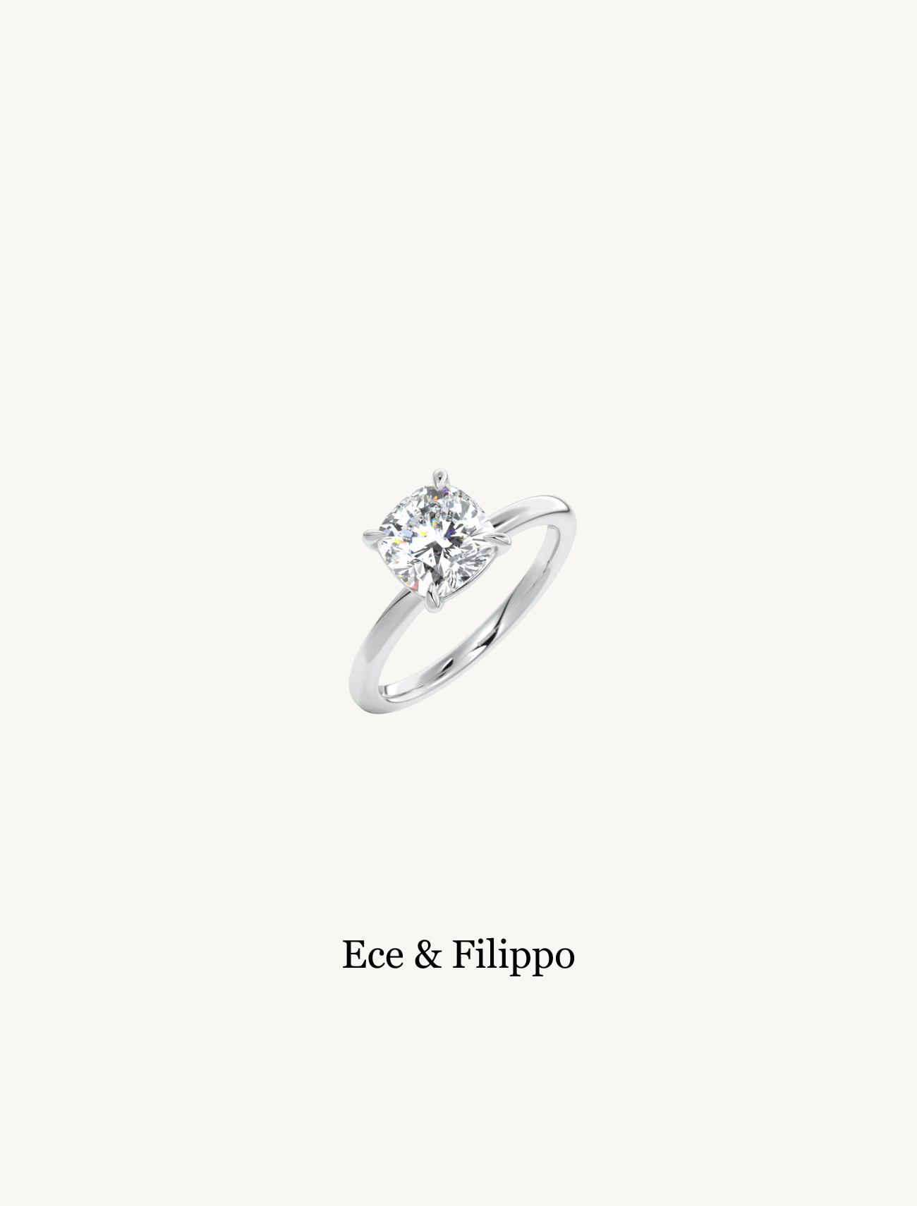 Ece & Filippo – A Cushion-Cut Engagement Ring Planned in Secret